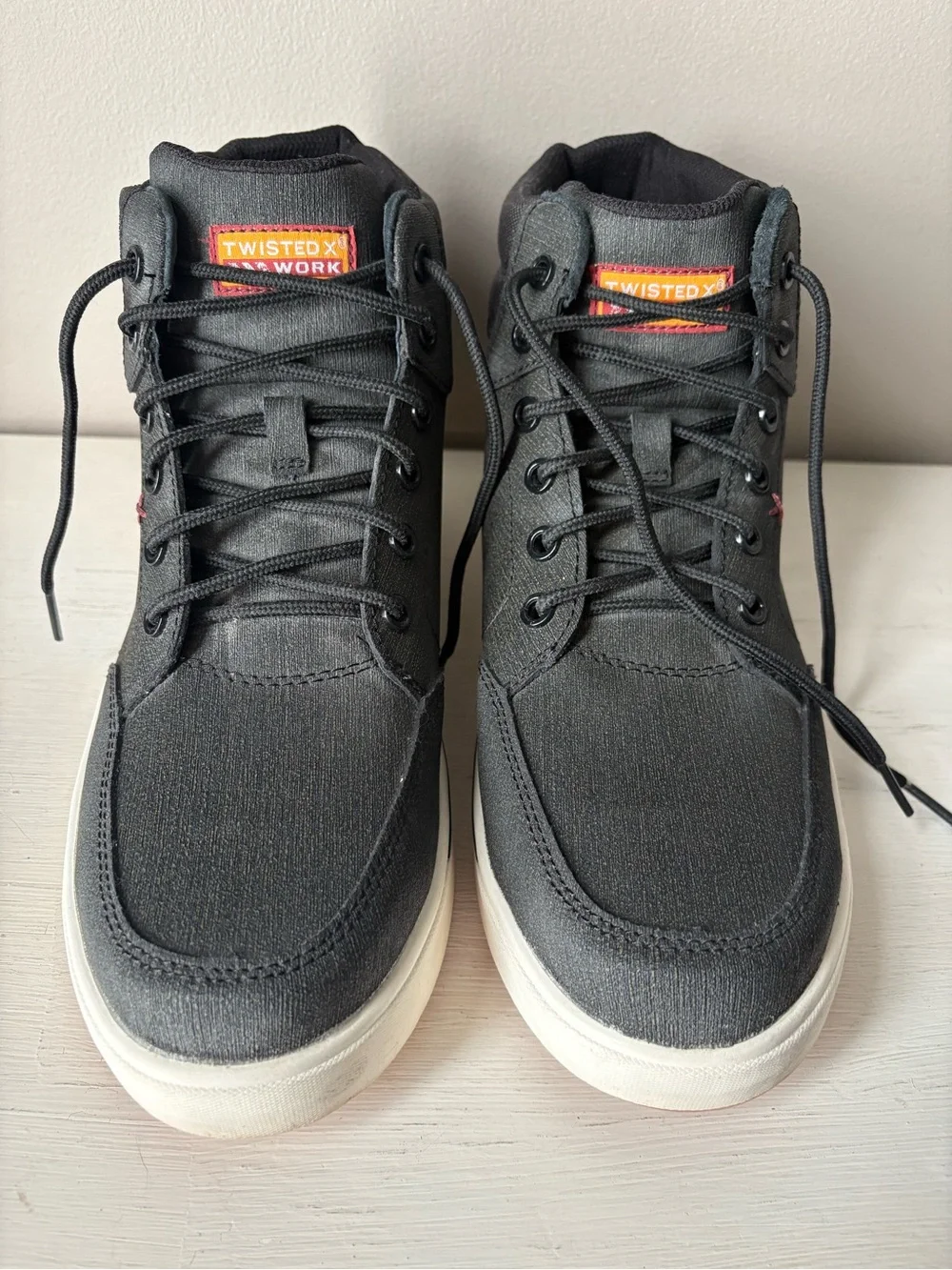 Twisted X Men’s Black Canvas High-Top Boots with White Sole